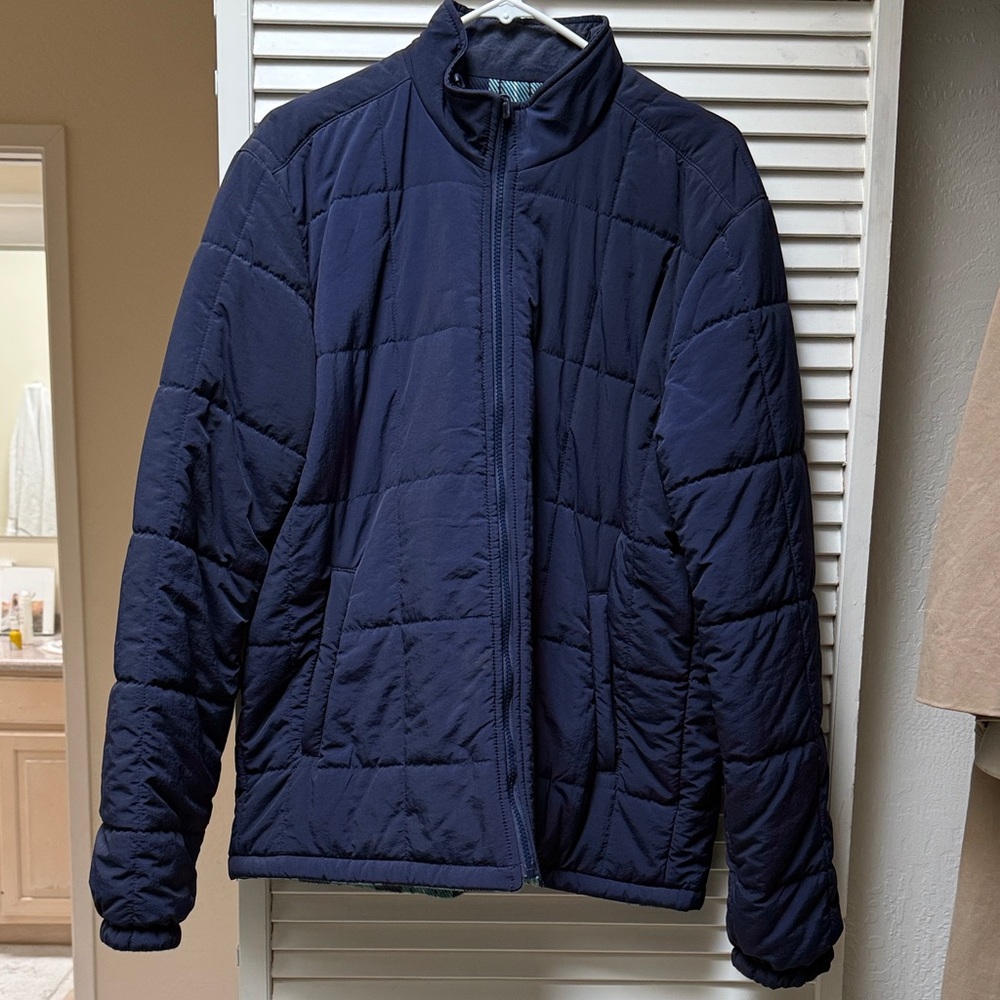 Outerknown Midnight Blue Quilted Bomber Jacket